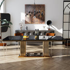 87" Rectangular Marble-Top Dining Table for Kitchen & Dining Room - image 2