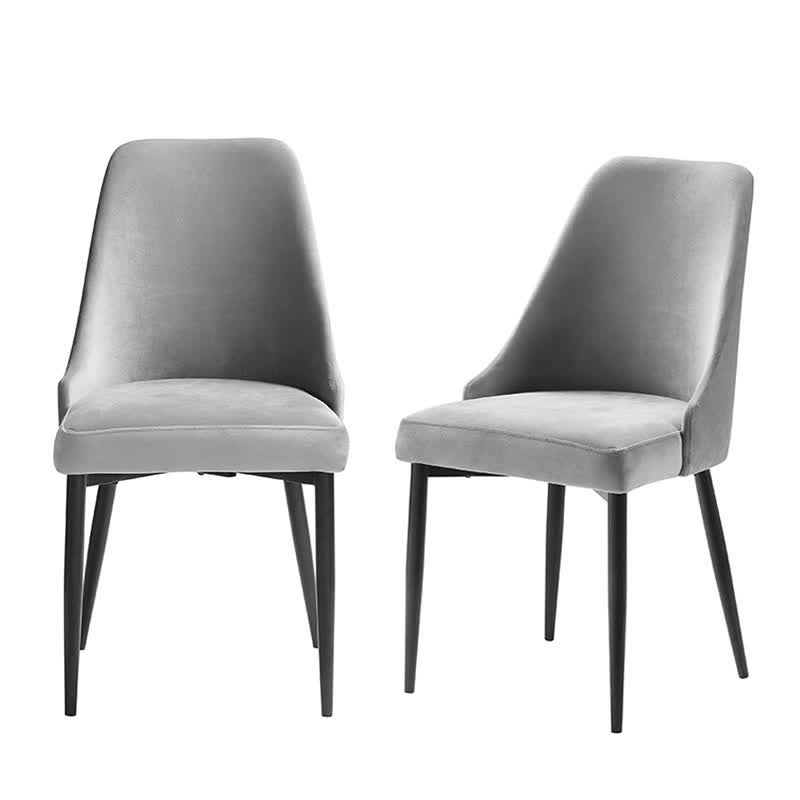 2x Velvet Fabric Side Chairs Dining Room