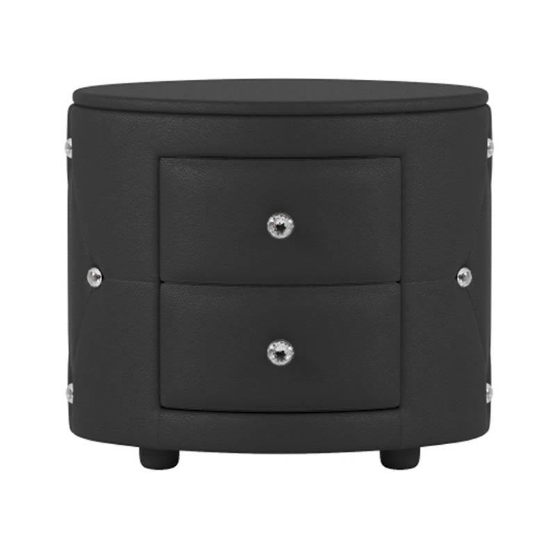 Modern Minimalist Oval Leather Nightstand