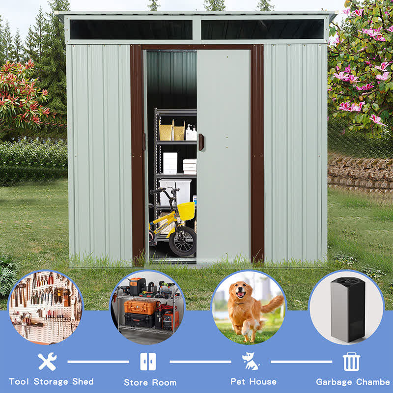 Outdoor Roomy Interior Storage Shed 6 x 5ft