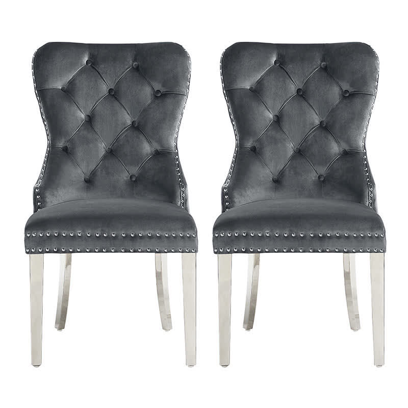 2x Velvet Dining Chairs Accent Upholstered Chair