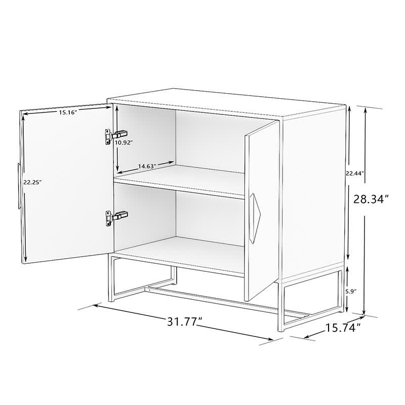 Wooden Sideboard Storage With Open-Doors