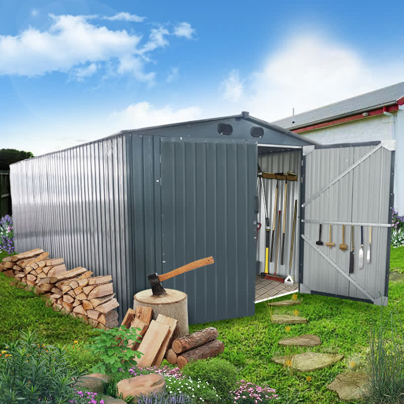 Industrial Heavy-Duty Metal Garage Shed