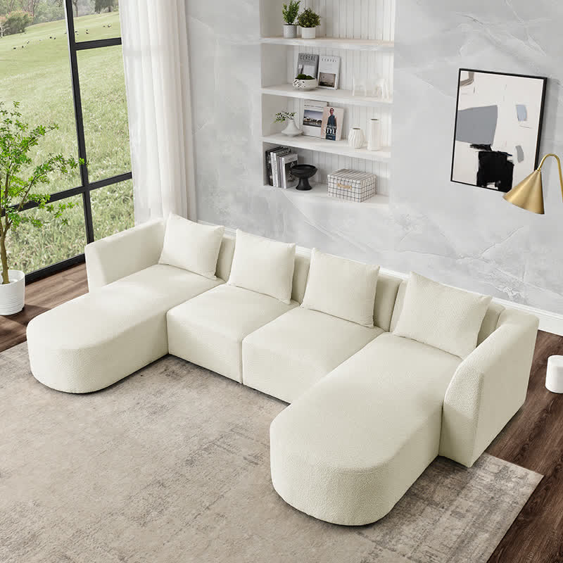 Sectional Sofa Seat Chaises Ottomans Set