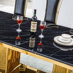 87" Rectangular Marble-Top Dining Table for Kitchen & Dining Room - image 5