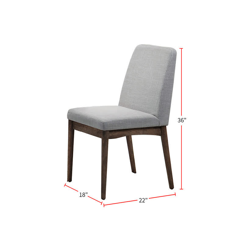2x Gray Fabric Upholstered Wood Dining Chairs - image 2