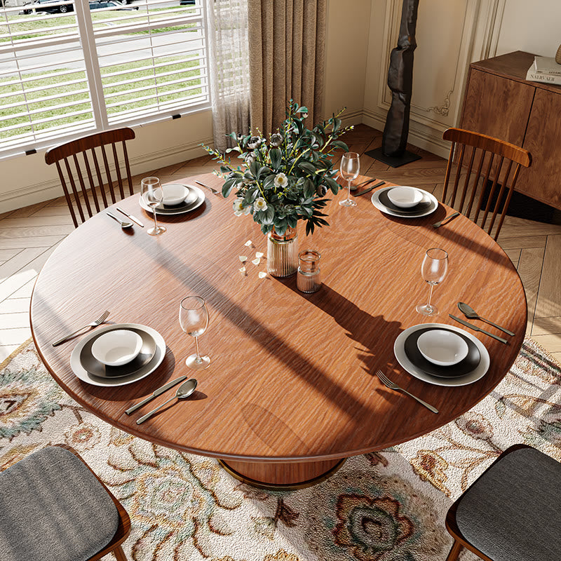 Rubber Wood Kitchen Round Dining Table With Bucket Base