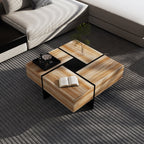 Extendable Coffee Table Square Cocktail Table - Brown - image 4