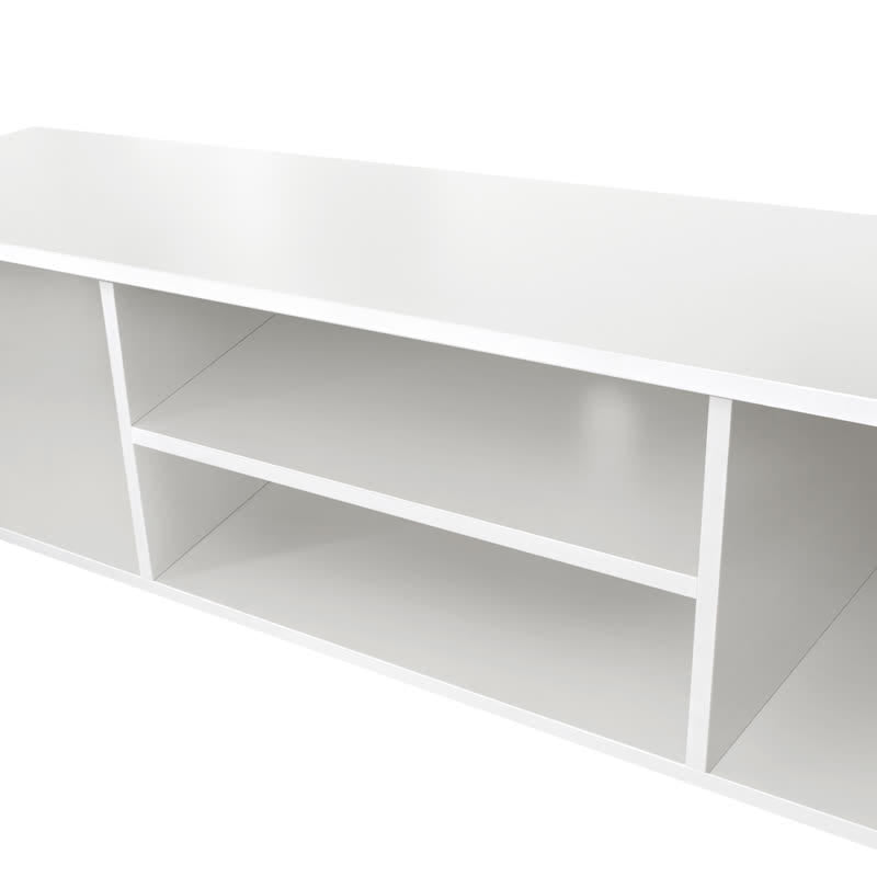 TV Stand Open Shelves Cabinet White 63"