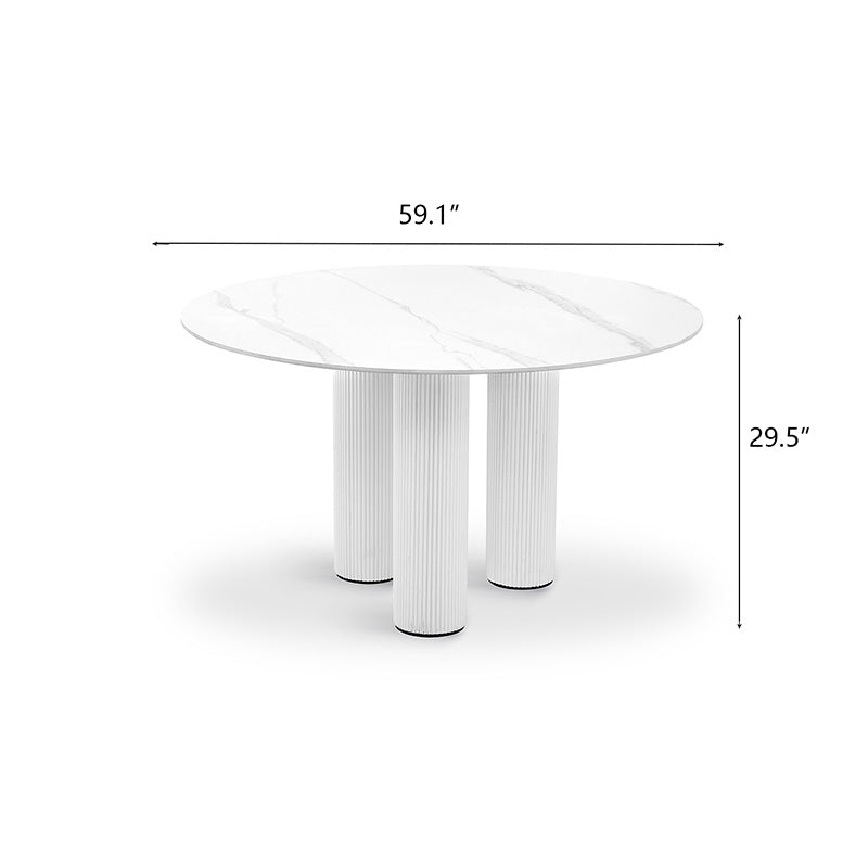 Minimalist Matte Stone Round Dining Table