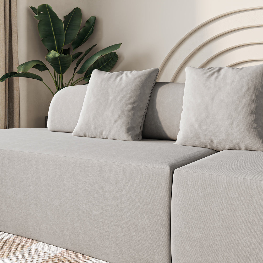 Modern Installation-Free Compression Upholstered Sofa