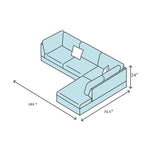 3PCS Sectional Sofa Black Faux Leather - image 2