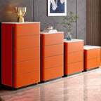 Saddle Leather Bedside Table 3 Drawers - image 9