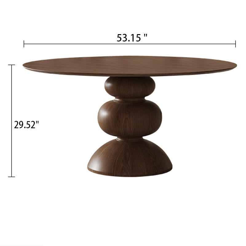 Walnut Wood Dining Table Gourd base