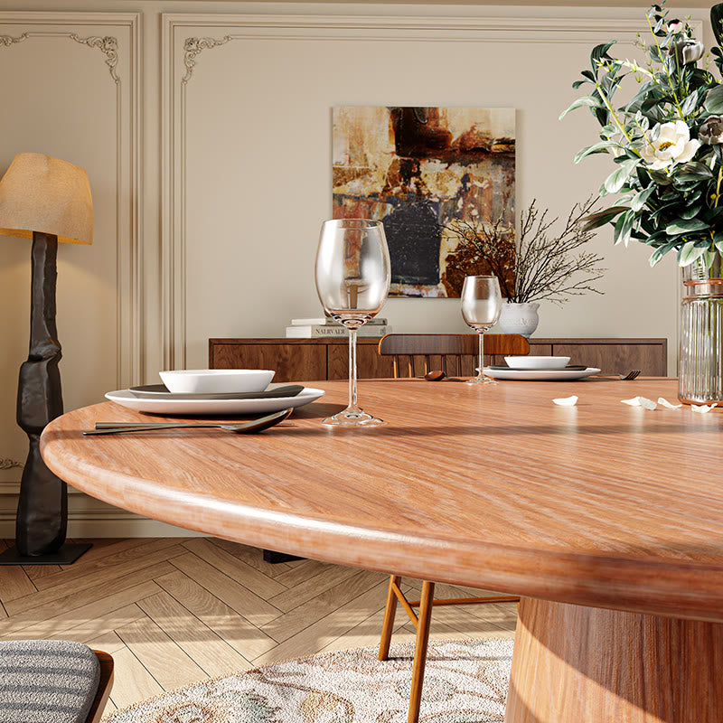 Rubber Wood Kitchen Round Dining Table With Bucket Base