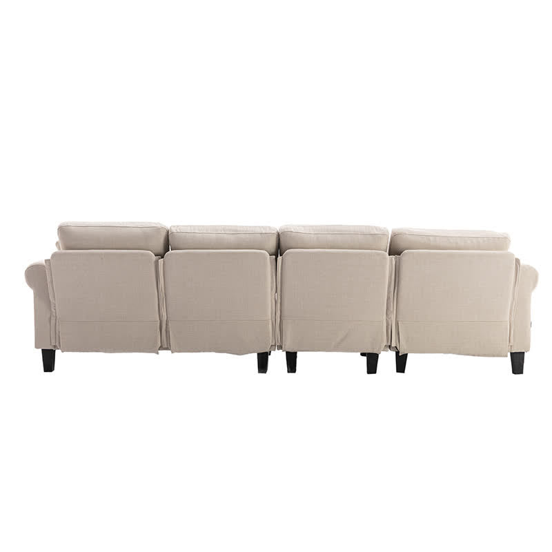 Living Room Linen Upholstered Sofa Chaise