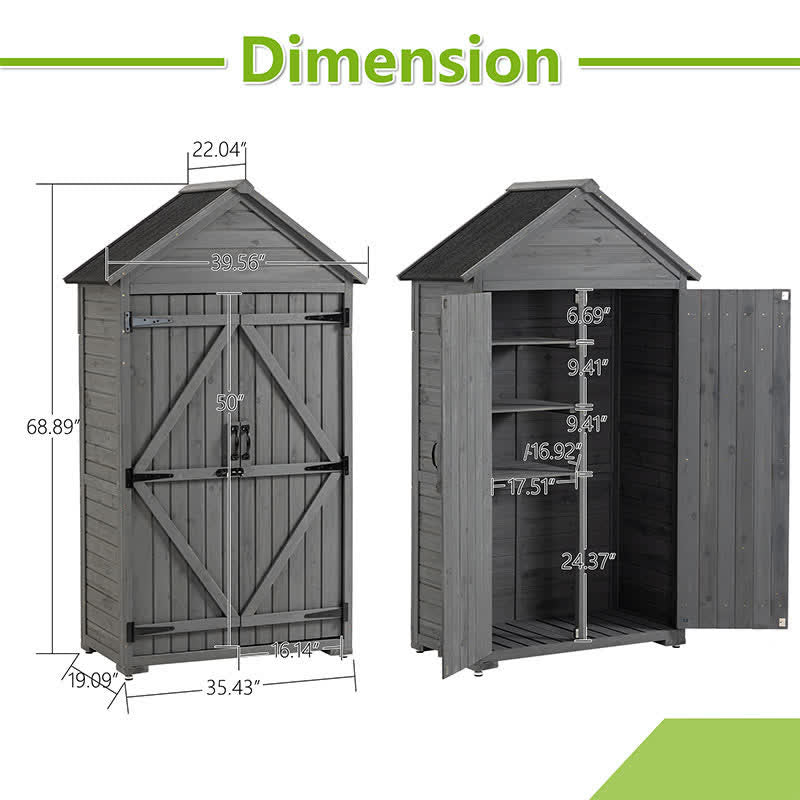 Garden Wood Tool Shed 5.8ft x 3ft - image 3