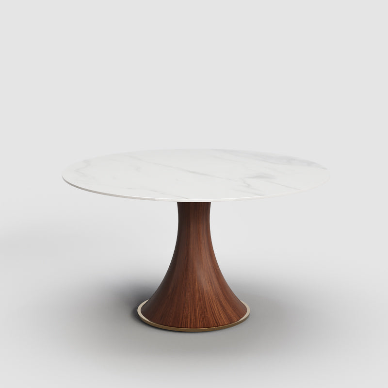 Round Dining Table Turntable Wooden Base