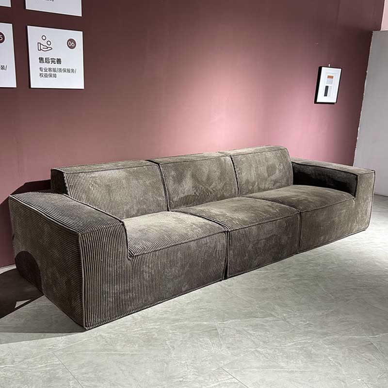 Dark Grey Corduroy Installation-Free Compression Sofa
