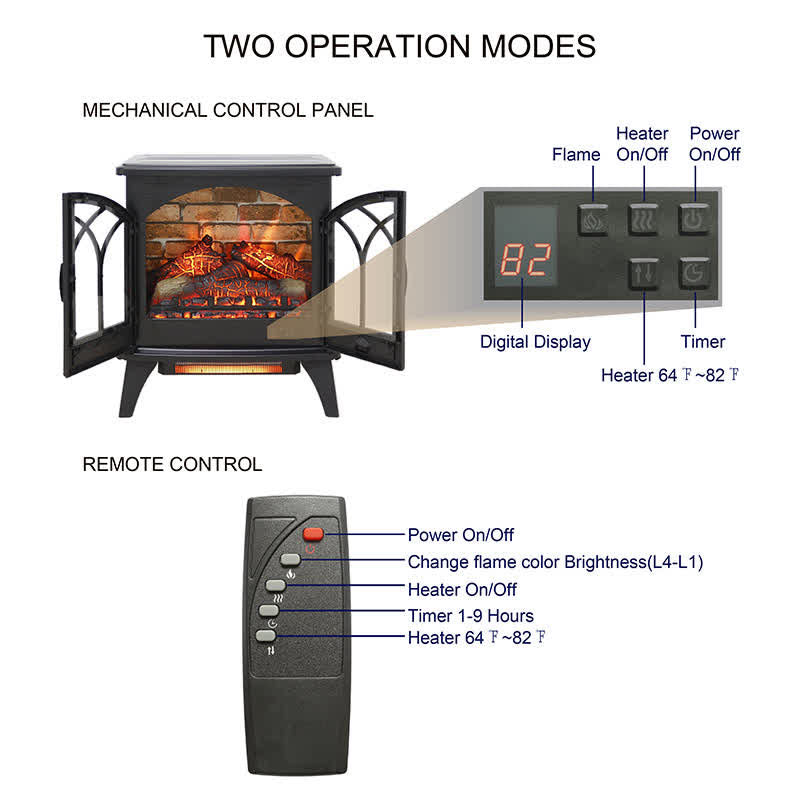 3D Infrared Electric Stove Fireplace