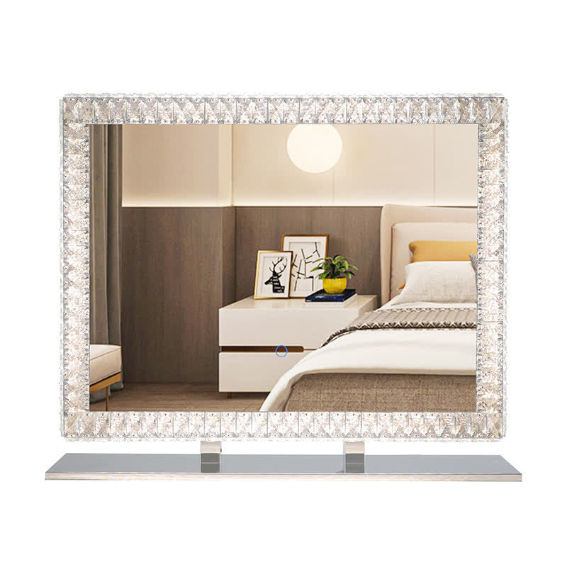 Tabletop Bathroom LED Crystals Makeup Mirror - image 9