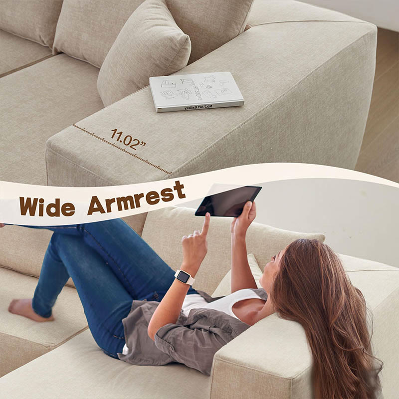 Installation-Free Compression Upholstered Sofa Couch