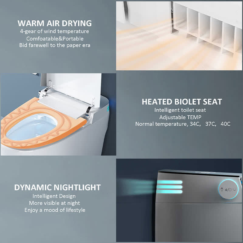 Smart Toilet with Heated Bidet Seat