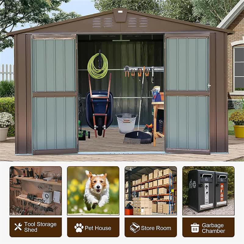 Outdoor Garden Tools Storage Shed 10'x8'