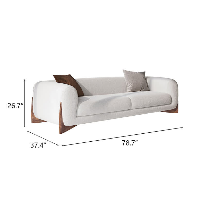 Modern Lambswool Couch Minimalist Loveseat Sofa