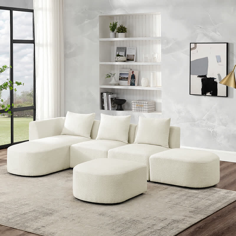 Sectional Sofa Seat Chaises Ottomans Set