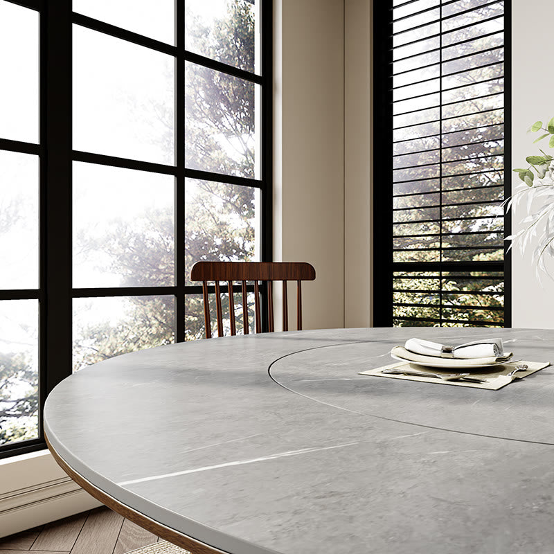 Built-in Lazy Susan Stone Dining Table