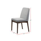 2x Gray Fabric Upholstered Wood Dining Chairs