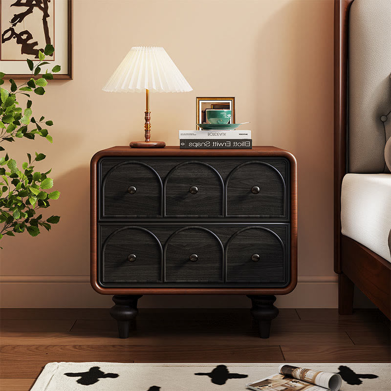 Wooden Nightstand Mid-century Bedside Table