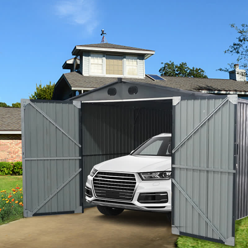 Industrial Heavy-Duty Metal Garage Shed