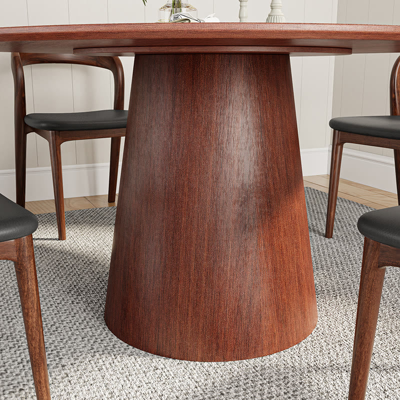 Simple Round Walnut Dining Table