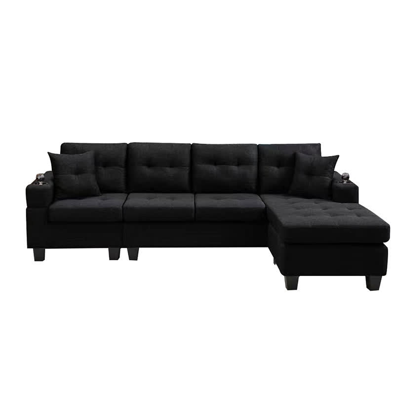 Convertible Corner Sofa With Armrest Storage