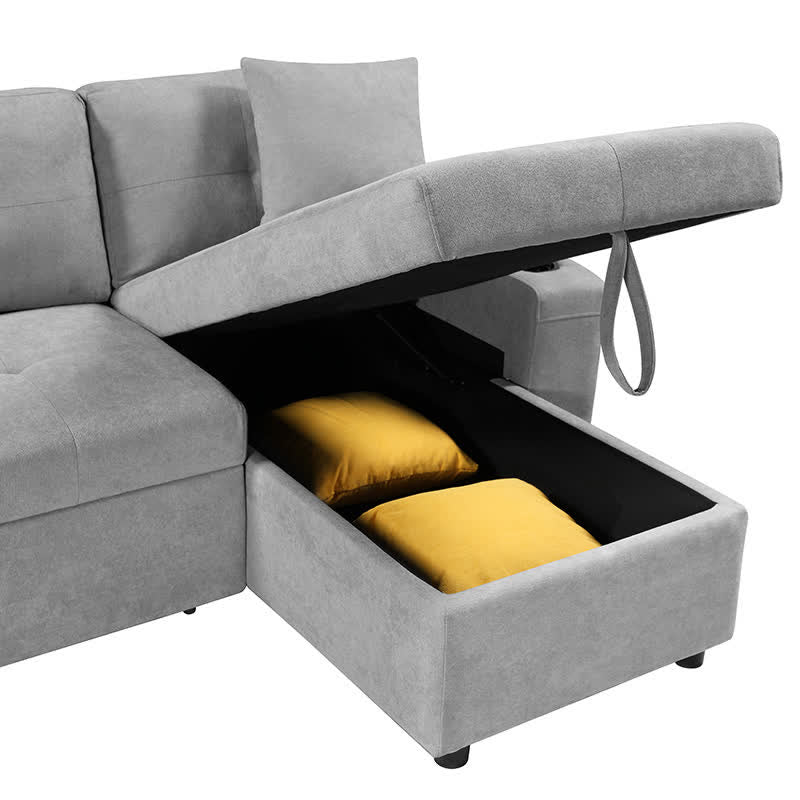 Convertible Corner Sofa Pull-Out Couch Bed