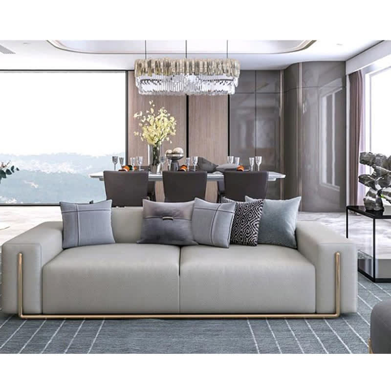 87" Modern Cotton Linen Upholstered Sofa