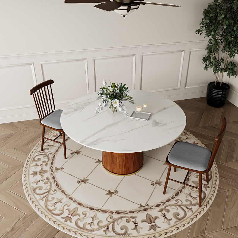 Round Dining Table With Bucket Base