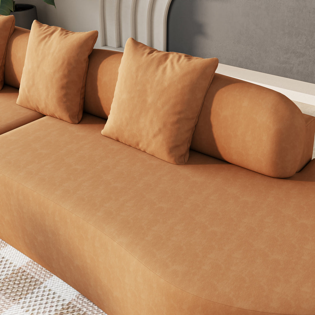 Modern Installation-Free Compression Upholstered Sofa