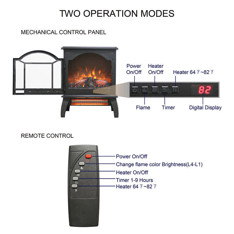 3D Infrared Electric Stove Fireplace