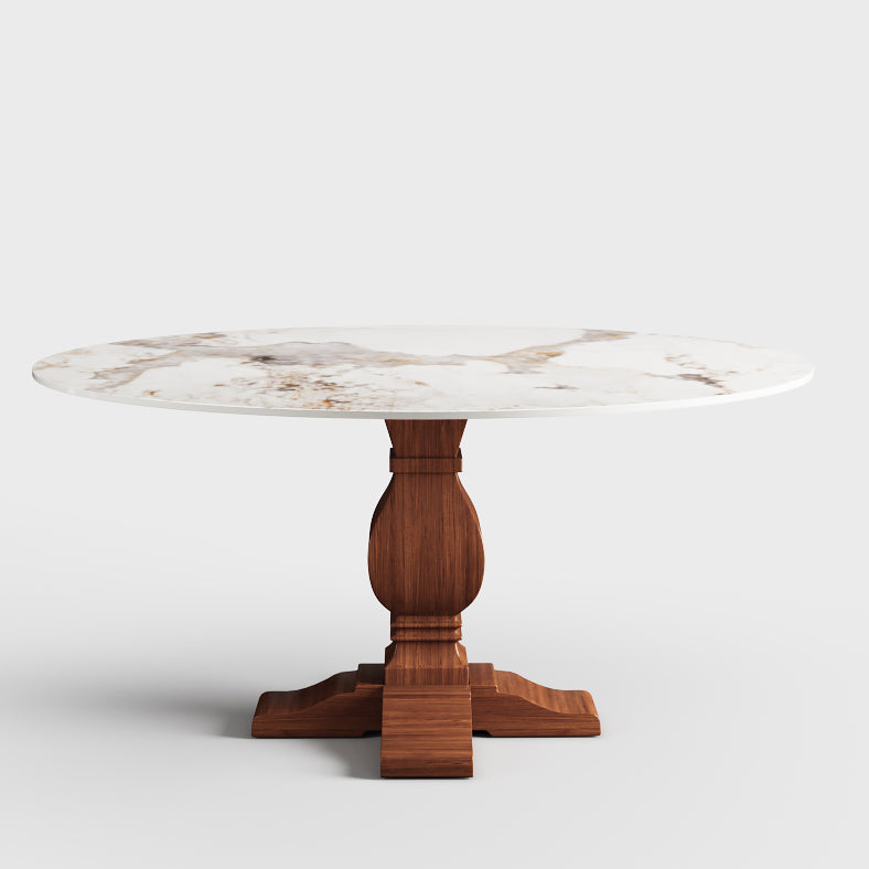 Round Dining Table Kitchen Stone Top