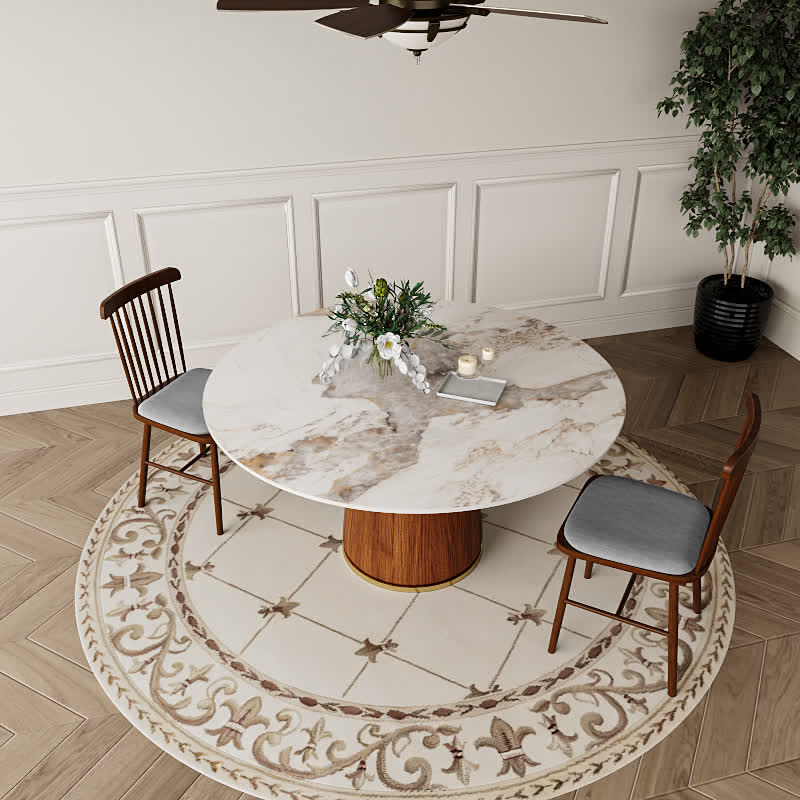 Round Dining Table With Bucket Base