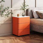 Saddle Leather Bedside Table 3 Drawers - image 1