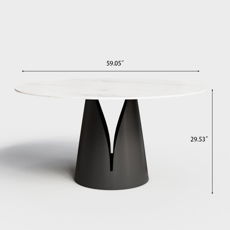 Minimalist Round Stone Dining Table