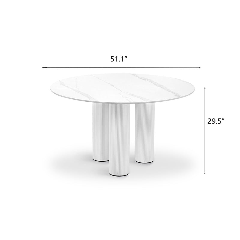 Minimalist Matte Stone Round Dining Table