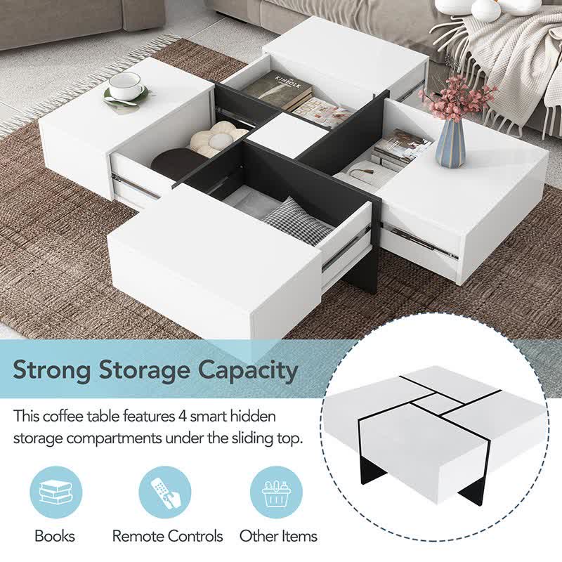 Extendable Coffee Table Square Cocktail Table - image 12