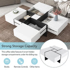 Extendable Coffee Table Square Cocktail Table - image 12
