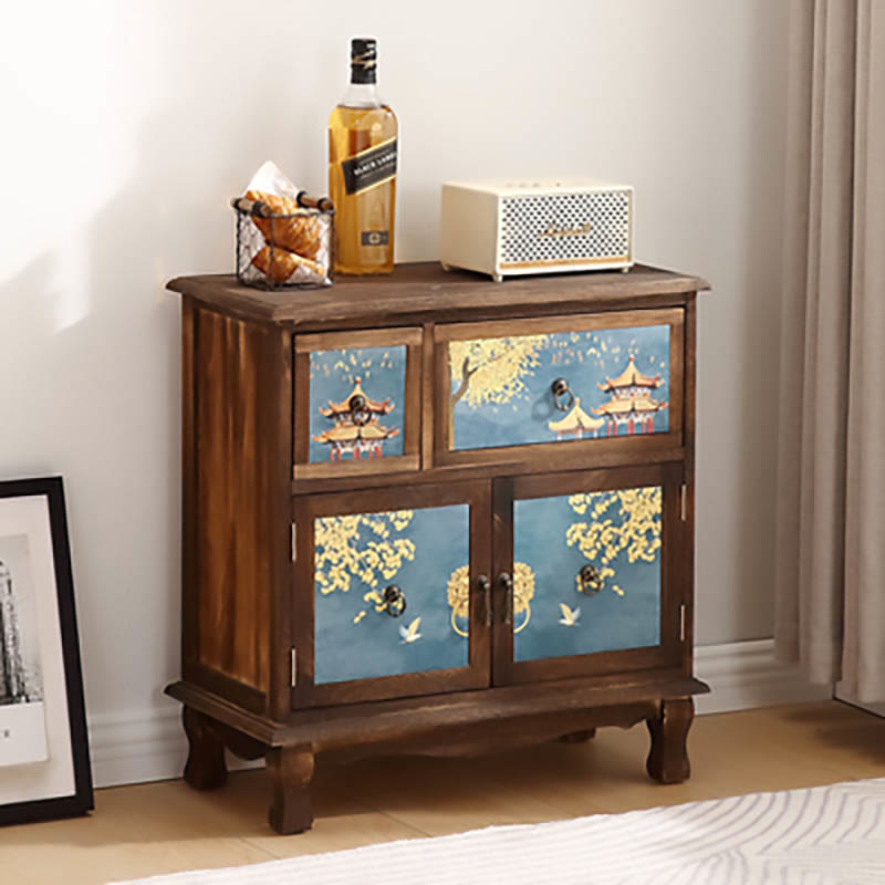 Painted Nightstand Solid Wood Bedside Table