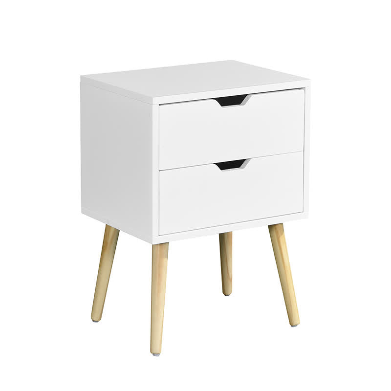 Side Table Nightstand With Rubber Wood Legs